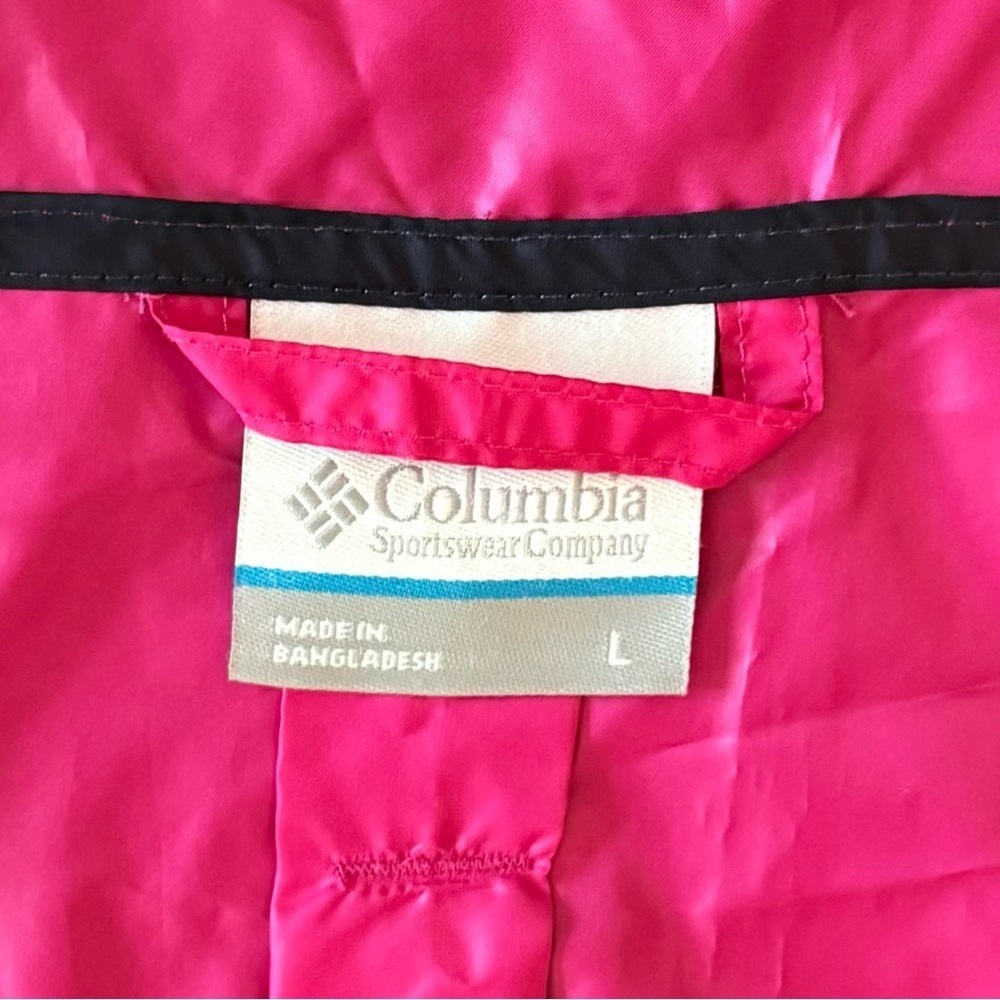 Columbia Fuchsia & Navy Windbreaker Size L - Picture 3 of 3